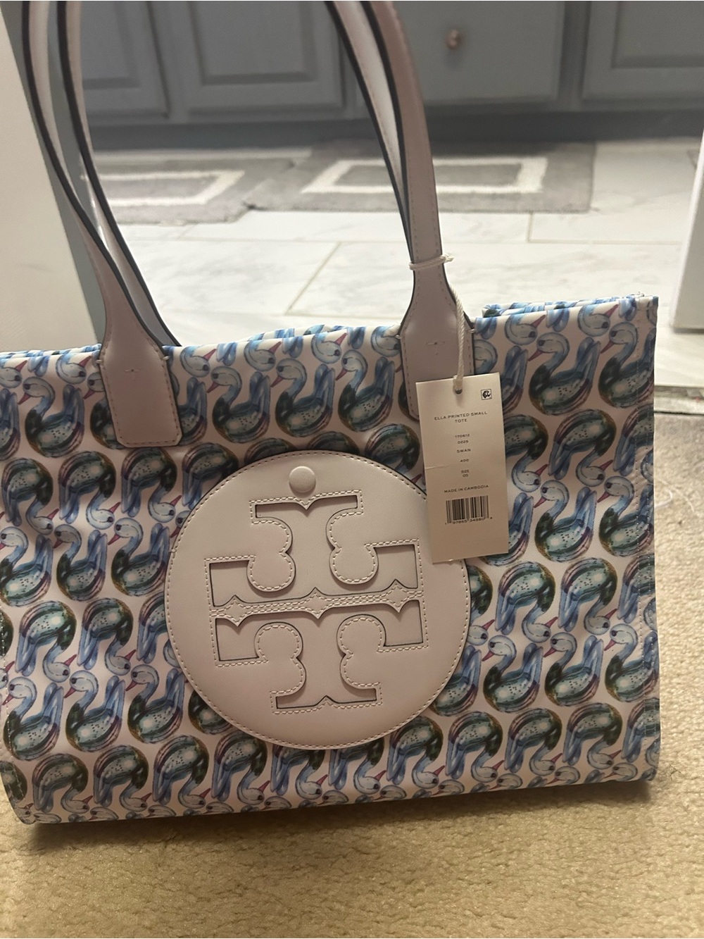 NWT TORY BURCH ELLA printed tote in swan 🦢 print! - Picture 15 of 16